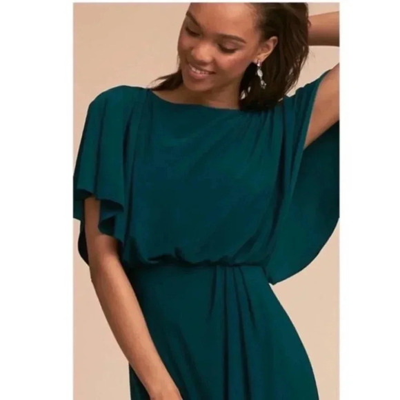 NWT BHLDN Anthropologie Lena Jersey Flutter Sleeve Maxi Dress MOB - Picture 4 of 12